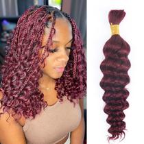 Braiding Hair B-Fashion Deep Wave Burgundy 14 polegadas 50 g 1 pacote Braiding Hair B-Fashion Deep Wave Burgundy 14 polegadas 50 g 1 pacote