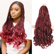 Braiding Hair conrora French Curly 30 cm, 8 pacotes, cor de vinho
