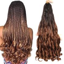 Braiding Hair conrora French Curly 60 cm, 8 pacotes sintéticos