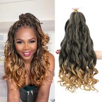 Braiding Hair conrora French Curly, pré-esticado, 30 cm, 8 pacotes