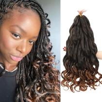Braiding Hair conrora French Curly, pré-esticado, 30 cm, 8 pacotes