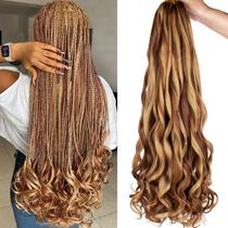 Braiding Hair COOKOO French Curl de 30 polegadas, 9 pacotes para mulheres negras Braiding Hair COOKOO French Curl de 30 polegadas, 9 pacotes para mulheres negras