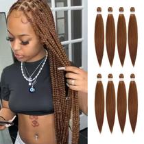 Braiding Hair DIFUNEE, pré-esticado, 24 polegadas, 8 pacotes, marrom