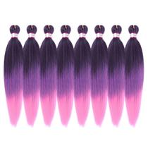 Braiding Hair Dorsanee, pré-esticado, 8 pacotes, ombre de 50 cm Braiding Hair Dorsanee, pré-esticado, 8 pacotes, ombre de 50 cm