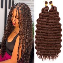 Braiding Hair EERYA Long Curly 18 polegadas Deep Ocean Wave x2