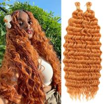 Braiding Hair Eerya Long Curly 18 polegadas Ginger Orange, 2 pacotes Braiding Hair Eerya Long Curly 18 polegadas Ginger Orange, 2 pacotes