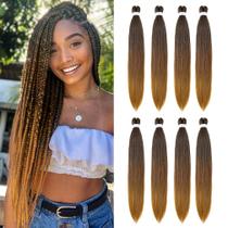 Braiding Hair Fairise Ombre pré-esticado, 20 cm, 80 g x 8, pacote com 8 Braiding Hair Fairise Ombre pré-esticado, 20 cm, 80 g x 8, pacote com 8