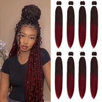 Braiding Hair Fairise, pré-esticado, pacote com 8, 110 g, 36 cm, 1B Braiding Hair Fairise, pré-esticado, pacote com 8, 110 g, 36 cm, 1B