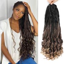 Braiding Hair Flagship French Curly, 8 pacotes de 66 cm, pré-esticados