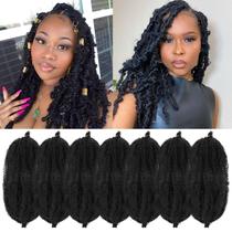 Braiding Hair GOWIT Marley Twist, 16 polegadas, preto, 7 pacotes