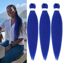 Braiding Hair Gozill Blue, sintético pré-esticado de 26 polegadas