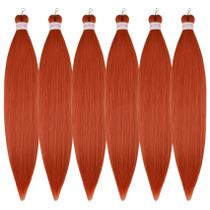 Braiding Hair Gozill Ginger Orange, pré-esticado, 26", 6 pacotes