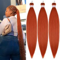 Braiding Hair Gozill Ginger Orange, pré-esticado, 26 cm