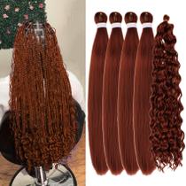 Braiding Hair Gozill Ginger pré-esticado 350ml Boho Curls Braiding Hair Gozill Ginger pré-esticado 350ml Boho Curls