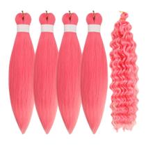 Braiding Hair Gozill Pink Boho pré-esticado para sereia