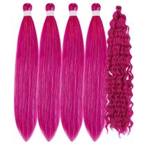 Braiding Hair Leticia Hot Pink Tinsel pré-esticado de 26 polegadas