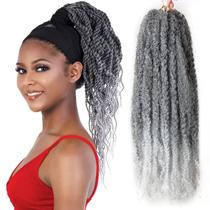 Braiding Hair QRHSUKA Marley Twist 18 polegadas, 8 pacotes, cinza Braiding Hair QRHSUKA Marley Twist 18 polegadas, 8 pacotes, cinza