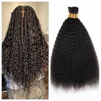 Braiding Hair RLHAIR Kinky Straight Human 100 g (1 pacote com 4 unidades)