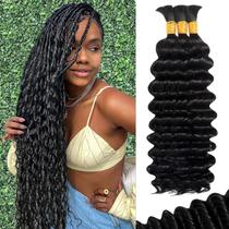 Braiding Hair Temlux Deep Wave Boho Bulk 110 g 14 polegadas, pacote com 3