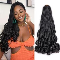 Braiding Hair Vitorish French Curl 22 polegadas, 75 g/pacote x8, preto