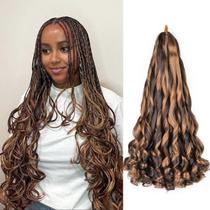 Braiding Hair Vitorish Loose Wave French Curl 22 polegadas, 8 pacotes