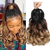 Braiding Hair WIPPORYA French Curly 30 cm, 6 pacotes, mulheres negras