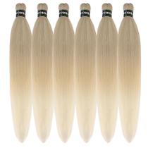 Braiding Hair Wuqibawu Ombre Ash Blonde, pré-esticado, 26 polegadas