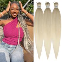 Braiding Hair Wuqibawu Ombre Ash Blonde pré-esticado x3 Braiding Hair Wuqibawu Ombre Ash Blonde pré-esticado x3
