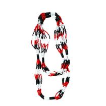 Braja 8 Fios Trançados Preto Vermelho e Branco 70 cm