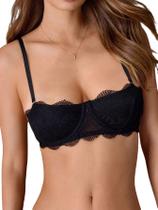 Bralette MakeMechic para mulher Balconette Lace Underwire preta