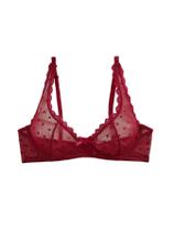 Bralette SweatyRocks Feminina Triangle Lace Wireless Borgonha Bralette SweatyRocks Feminina Triangle Lace Wireless Borgonha