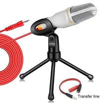 Branco4 Microfone Condensador de Cor Home Karaoke Mic Desktop