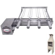 Brasa Grill Esquerdo Único Andar Gira 4 Espetos para Pré Moldadas de 55cm Espaço Brasa Grill Esquerdo Único Andar Gira 4 Espetos para Pré Moldadas de 55cm Espaço