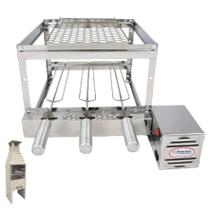 Brasa Grill Gira 3 Espetos Para 45cm Espaço Interno Largura