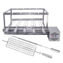 Brasa Grill Gira 5 Espetos Bi Volts, 1 Espeto Grelha para Peixes, 1 Espeto Picanha Brasa Grill Gira 5 Espetos Bi Volts, 1 Espeto Grelha para Peixes, 1 Espeto Picanha