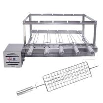 Brasa Grill Gira 5 Espetos Churrasqueira Giratória Bi Volts, 1 Espeto Grelha