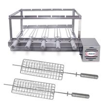 Brasa Grill Gira 5 Espetos Churrasqueira Giratória Bi Volts, 2 Espetos Grelha Brasa Grill Gira 5 Espetos Churrasqueira Giratória Bi Volts, 2 Espetos Grelha