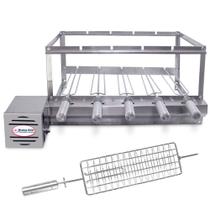 Brasa Grill Gira 5 Espetos Churrasqueira Giratória Bi Volts Espeto Grelha