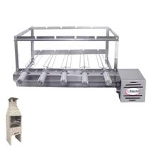 Brasa Grill Gira 5 Espetos Especial para Churrasqueira Pré Moldada 65cm Espaço Interno Largura