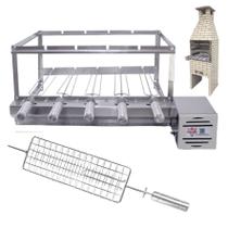 Brasa Grill Gira 5 Espetos para Churrasqueiras 65cm Espaço Interno, 1 Espeto Grelha