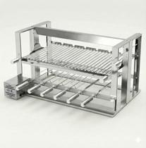 Brasa Grill Grelha Elevante 80cm C/ Painel Gira 6 Espetos Brasa Grill Grelha Elevante 80cm C/ Painel Gira 6 Espetos