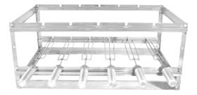 Brasa Grill Suporte Inox Churrasqueira Alvenaria 6 Espetos