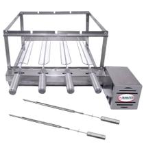 Brasa Grill Tradicional Gira 4 Espetos Churrasqueira Elétrica Giratória Bi Volts + 2 Espetos Picanha Brasa Grill Tradicional Gira 4 Espetos Churrasqueira Elétrica Giratória Bi Volts + 2 Espetos Picanha