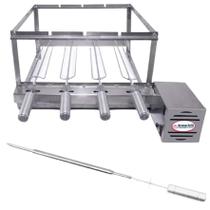 Brasa Grill Tradicional Gira 4 Espetos Churrasqueira Elétrica Giratória Bi Volts + Espeto Picanha Brasa Grill Tradicional Gira 4 Espetos Churrasqueira Elétrica Giratória Bi Volts + Espeto Picanha