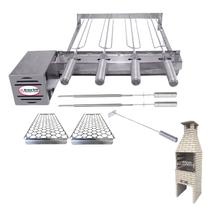 Brasa Grill Tradicional Gira 4 Espetos Único Andar para Churrasqueira Pré Moldada de 55cm Espaço Interno Largura Brasa Grill Tradicional Gira 4 Espetos Único Andar para Churrasqueira Pré Moldada de 55cm Espaço Interno Largura