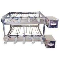 Brasa Grill Tradicional Gira 9 Espetos Churrasqueira Elétrica Giratória BI Volts 2 Andares Dupla
