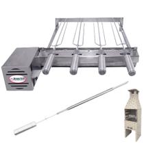 Brasa Grill Tradicional Único Andar Gira 4 Espetos para Churrasqueira Pré Moldada de 55cm Espaço Interno Brasa Grill Tradicional Único Andar Gira 4 Espetos para Churrasqueira Pré Moldada de 55cm Espaço Interno