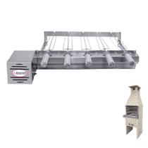 Brasa Grill Tradicional Único Andar Gira 5 Espetos para Churrasqueira Pré Moldada de 65cm Espaço Interno Largura Brasa Grill Tradicional Único Andar Gira 5 Espetos para Churrasqueira Pré Moldada de 65cm Espaço Interno Largura