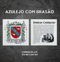 Brasão da família carneiro no azulejo tamanho 20cmx20cm