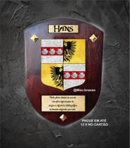 Brasão da família Hans ( feito na madeira )